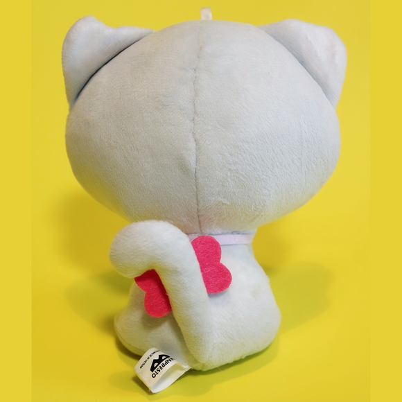 Gray and Red Stuffed Animal Toy with Kawaii Design - Picture 3 of 3